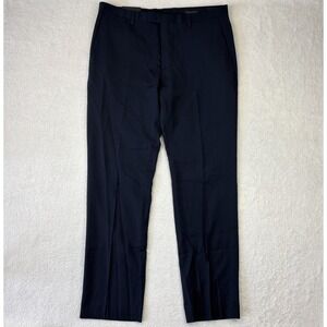 NEW BANANA REPUBLIC Mens Modern Slim Fit Wool Dress Pants 36/34 Navy Blue Suit